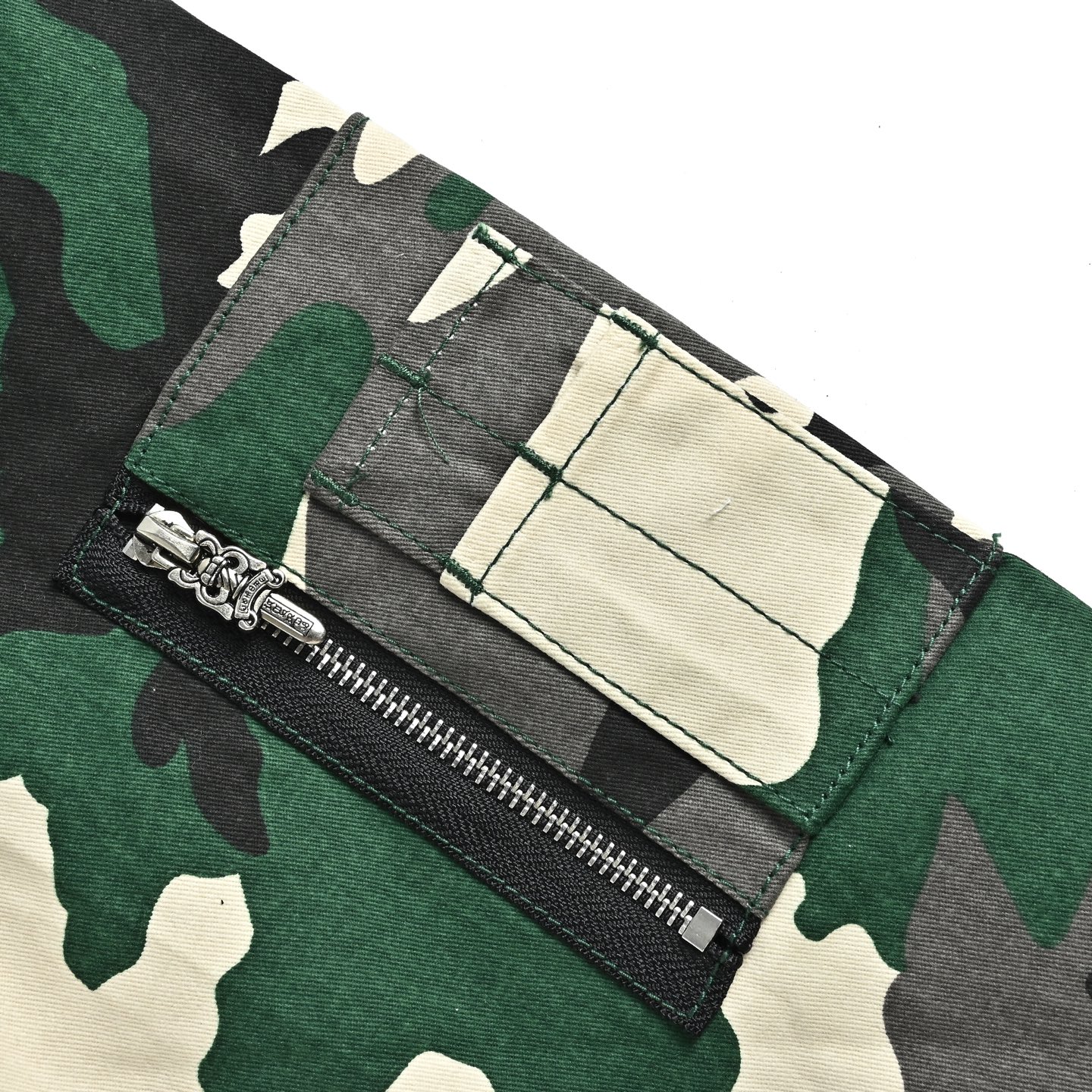 Chrome Hearts シティ限定 カモフラ デニム コットンジャケット ブルゾン 迷彩 リメイク 925シルバー レザー