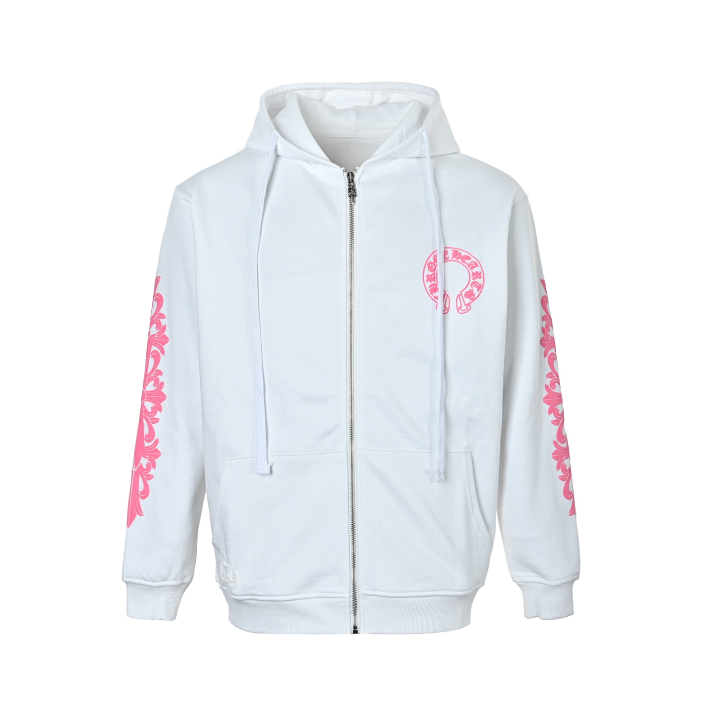 Chrome Hearts クロムハーツ ホワイト マゼンタ ホースシュー フーディー「ホワイト/ピンク」
