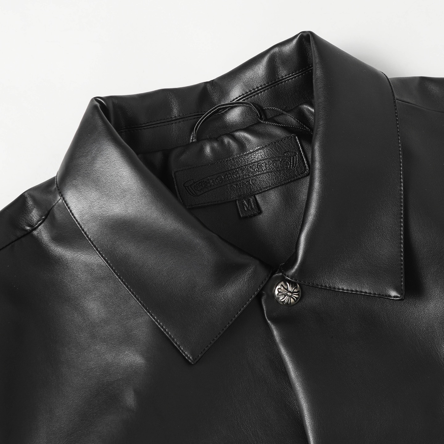【Chrome Hearts】クロムハーツ クロスレザーパッチシャツジャケット
