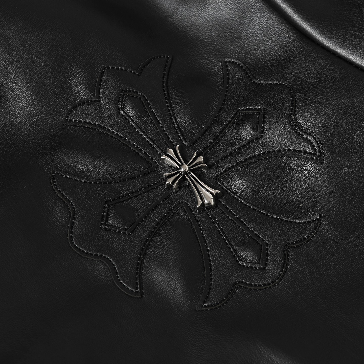 【Chrome Hearts】クロムハーツ クロスレザーパッチシャツジャケット