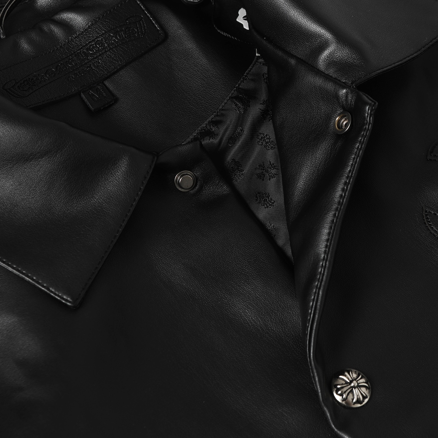 【Chrome Hearts】クロムハーツ クロスレザーパッチシャツジャケット