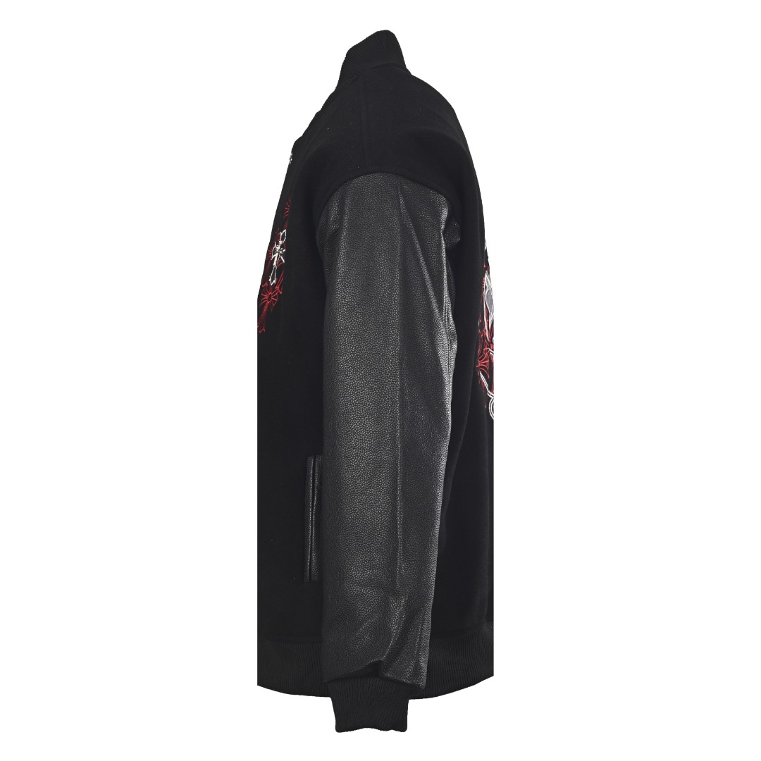 Chrome Hearts クロムハーツ レッドクロス ホースシュー レザースリーブ スタジャン ジャケット アウター