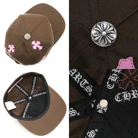 クロムハーツ　CH刺繍クロスパッチベースボールキャップ　帽子 CHROME HEARTSクロムハーツ クロスパッチベースボールキャップ 白×黒