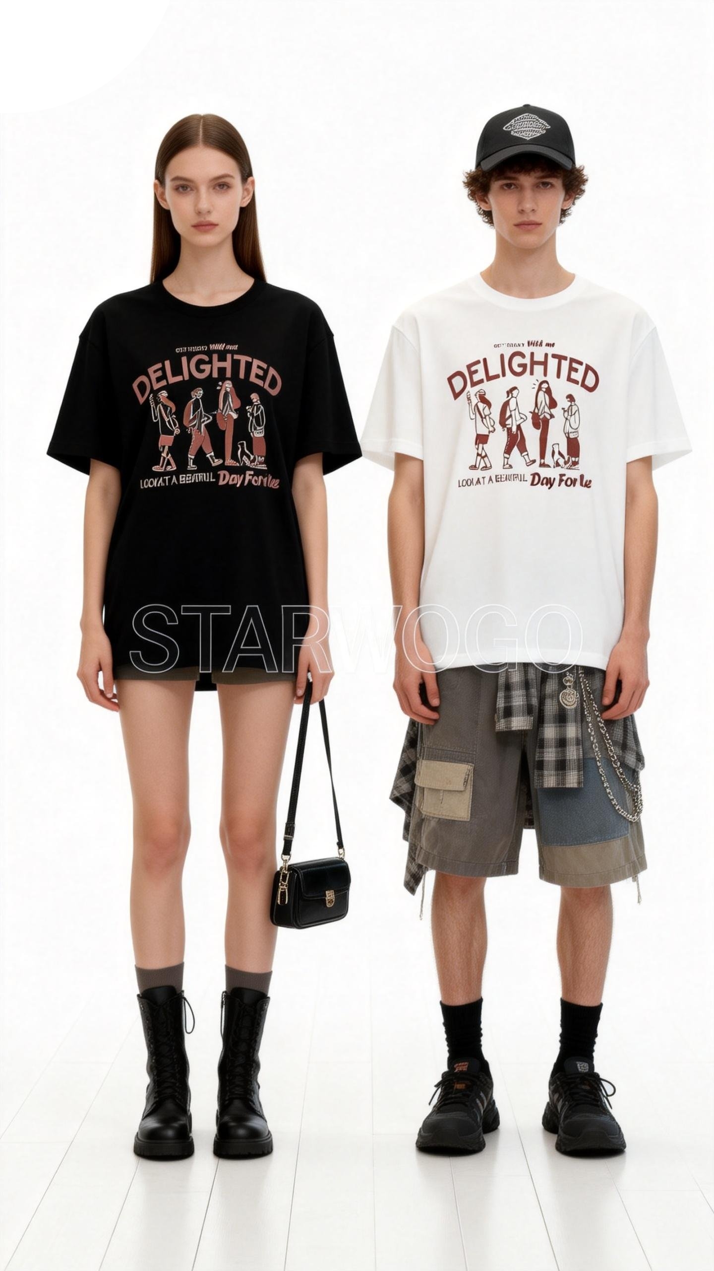 T0013~STARWOGO 180g Fabric - Fashionable Thin Cotton Design T-shirt