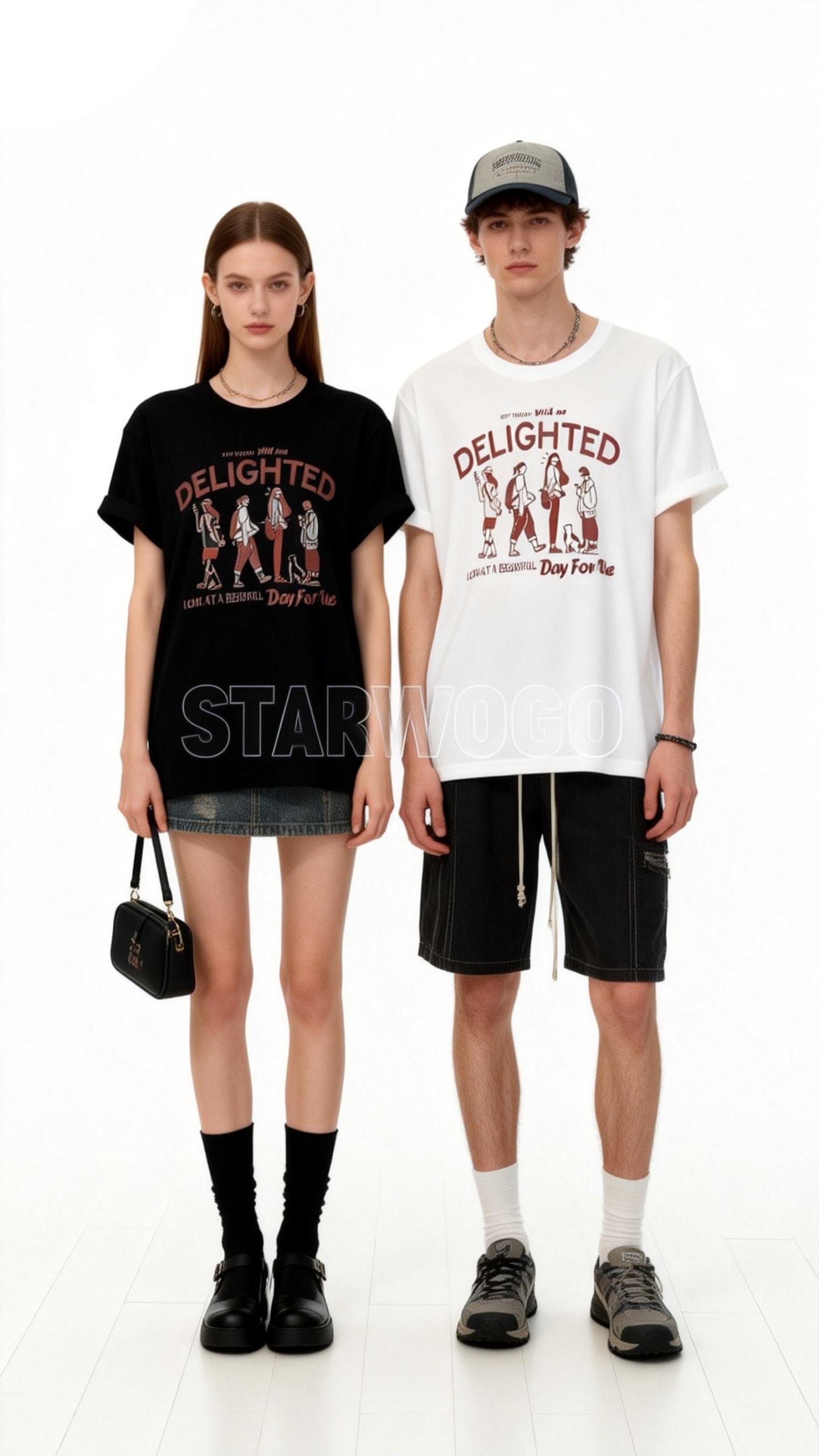 T0013~STARWOGO 180g Fabric - Fashionable Thin Cotton Design T-shirt