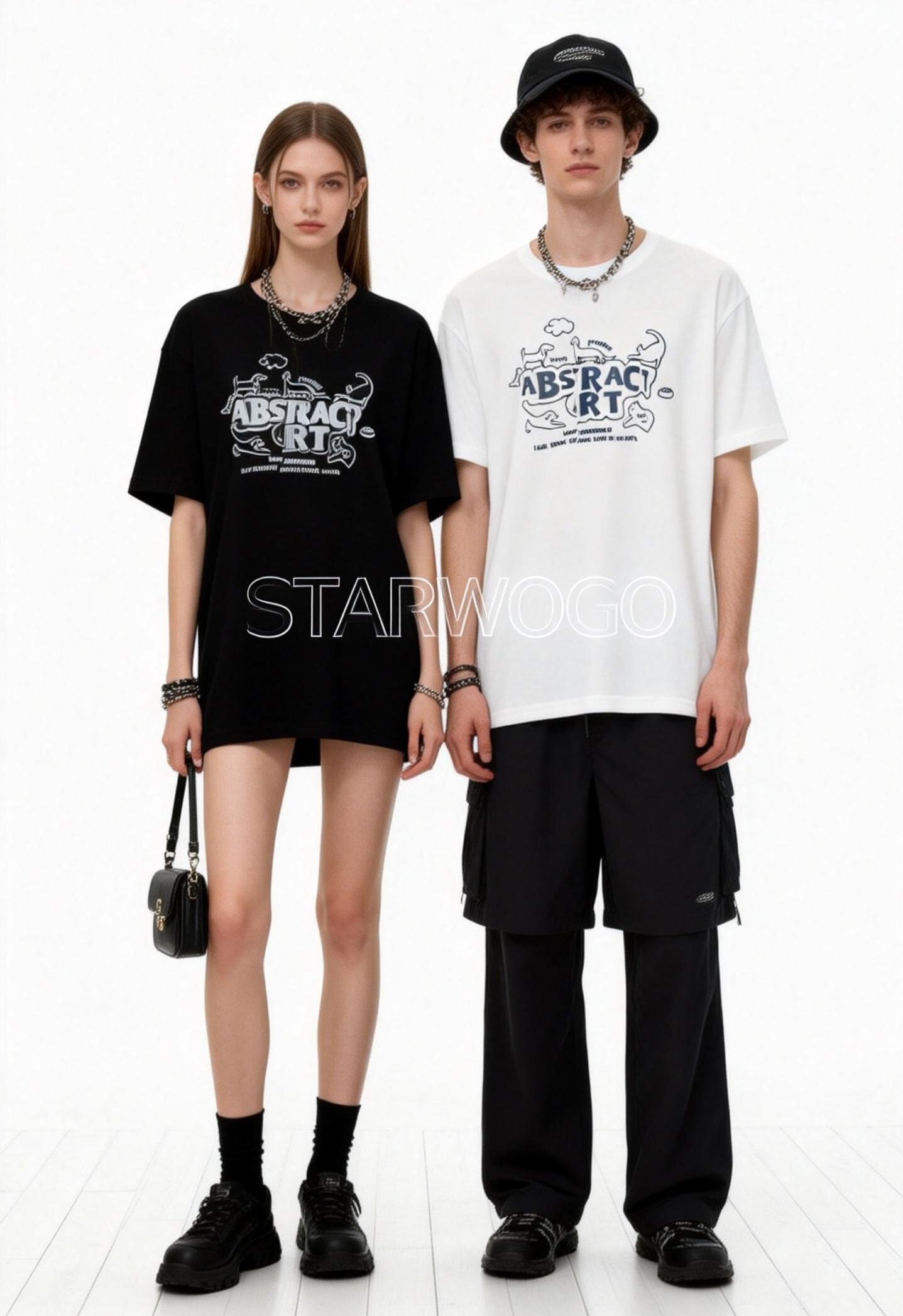 T0016~STARWOGO 180g Fabric - Fashionable Thin Cotton Design T-shirt