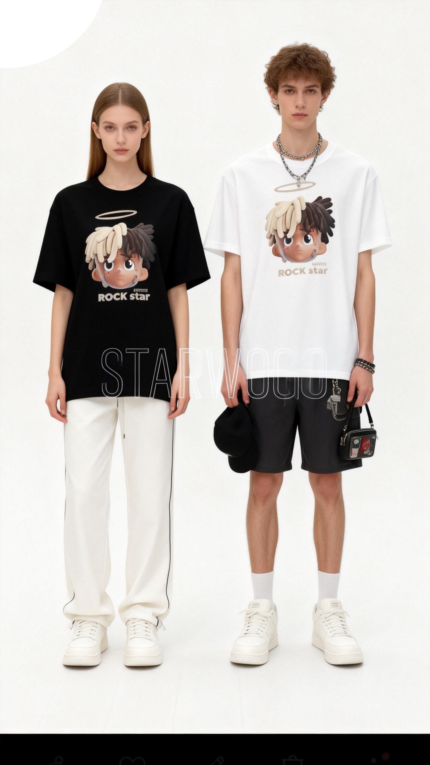 T0017~STARWOGO 180g Fabric - Fashionable Thin Cotton Design T-shirt