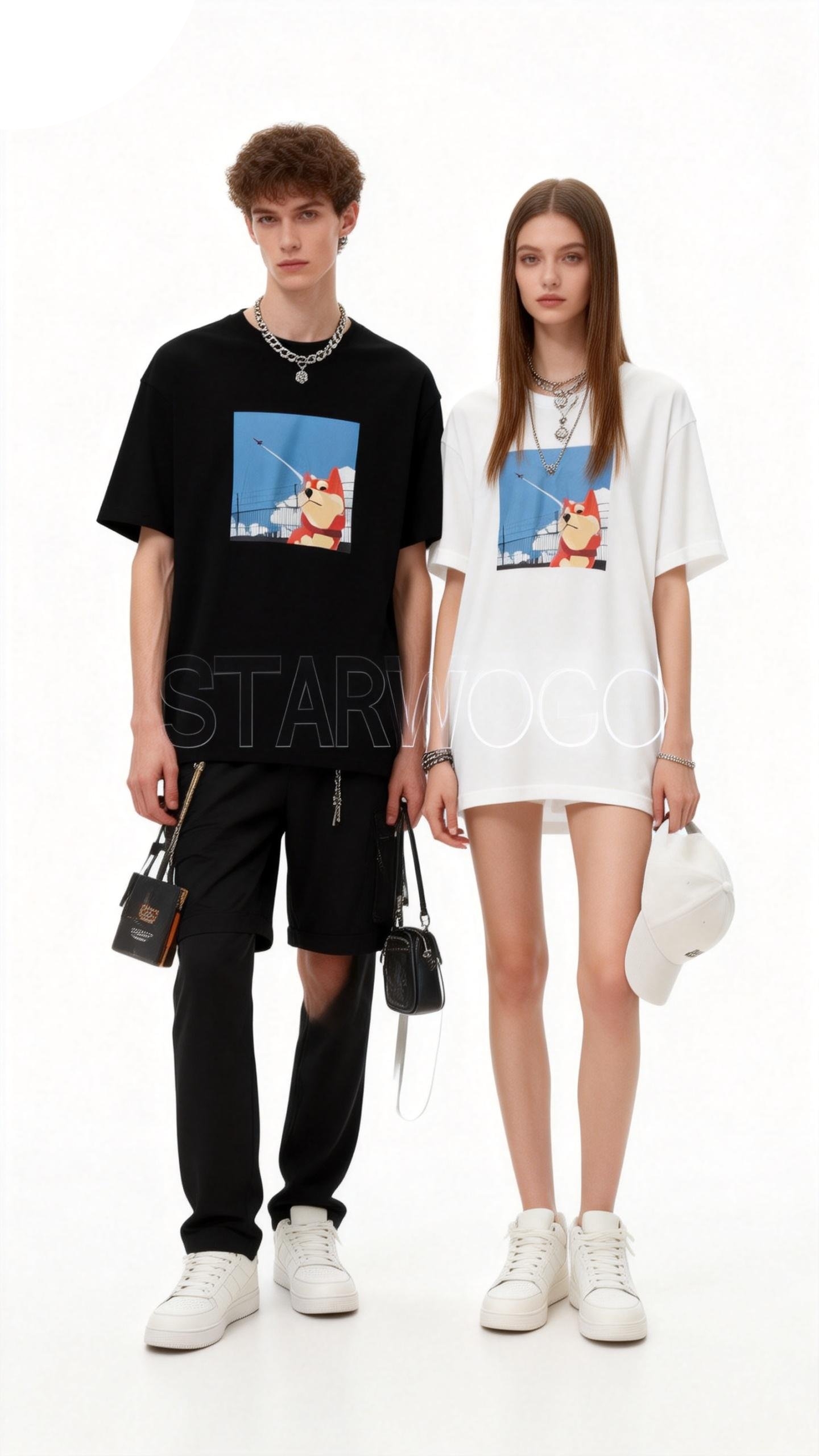 T0020~STARWOGO 180g Fabric - Fashionable Thin Cotton Design T-shirt