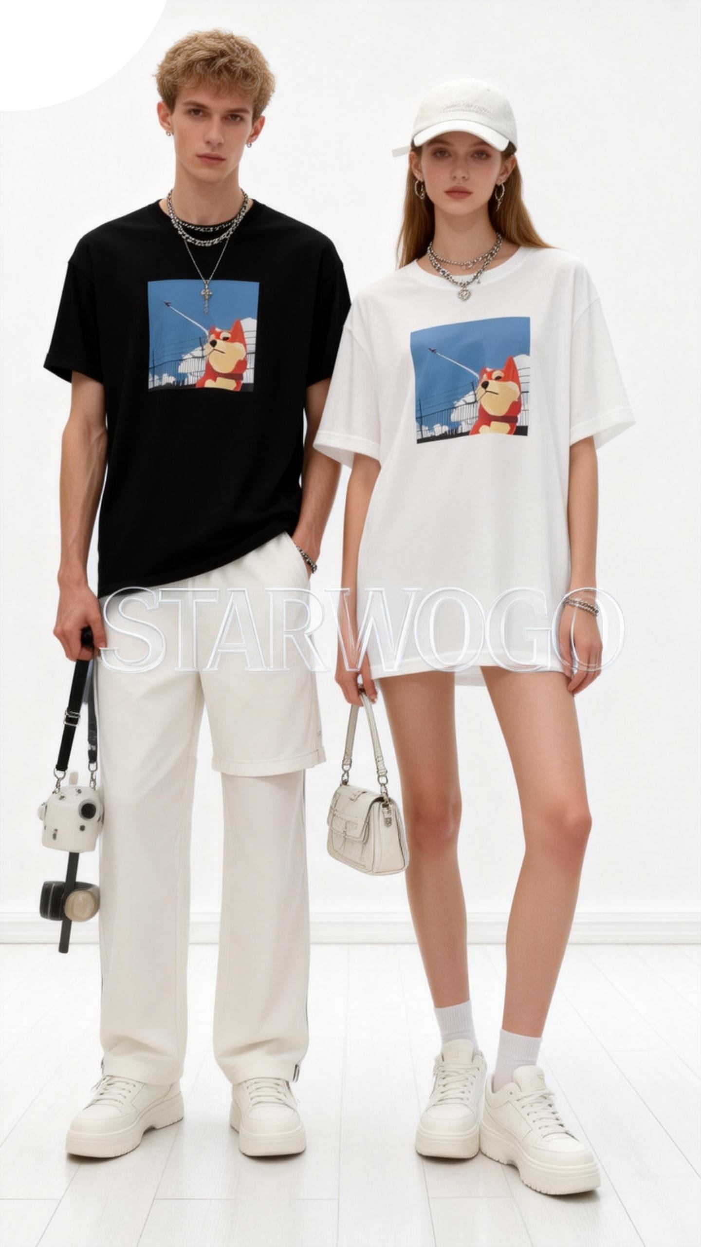 T0020~STARWOGO 180g Fabric - Fashionable Thin Cotton Design T-shirt