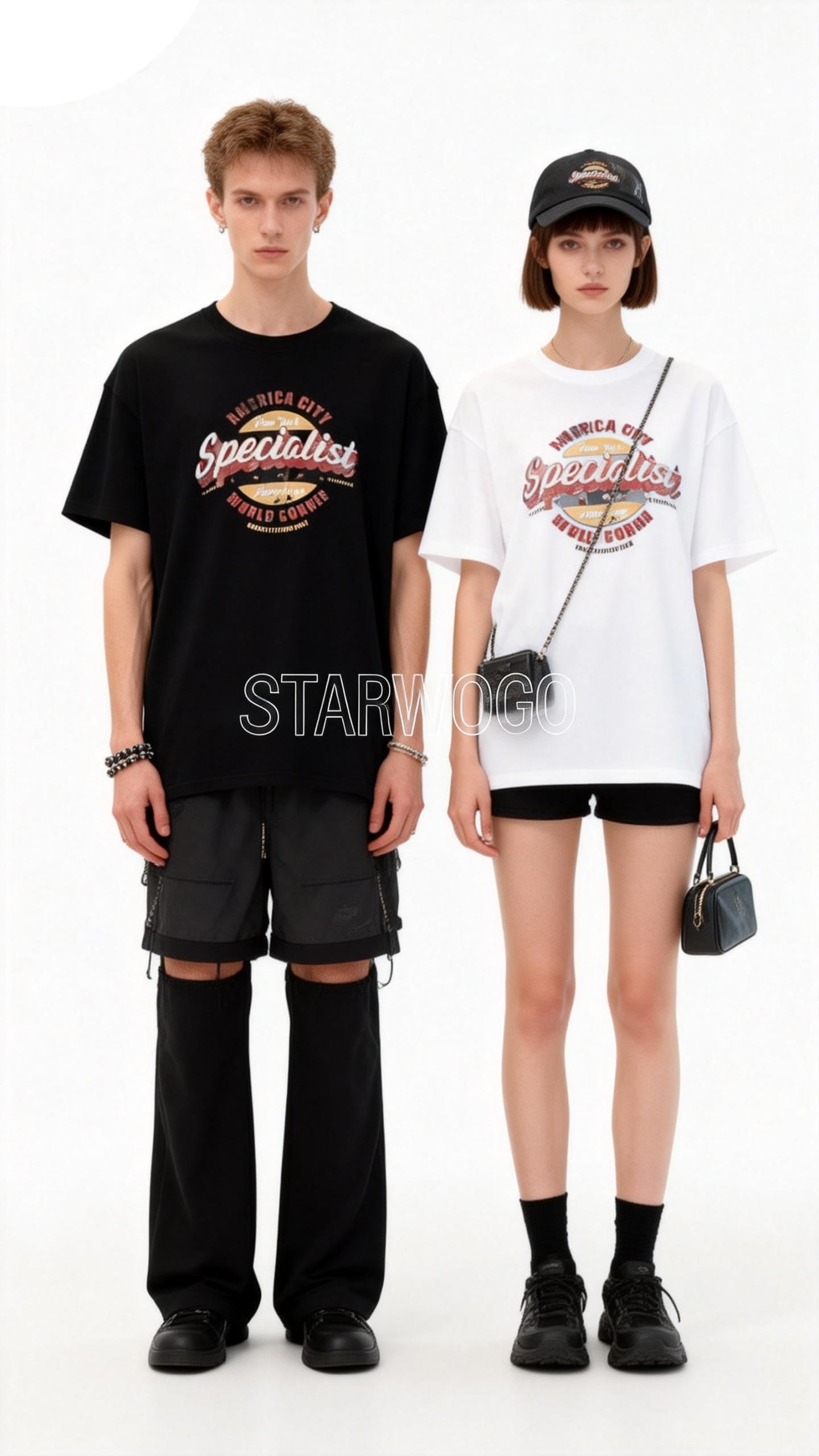 T0036~STARWOGO 180g Fabric - Fashionable Thin Cotton Design T-shirt