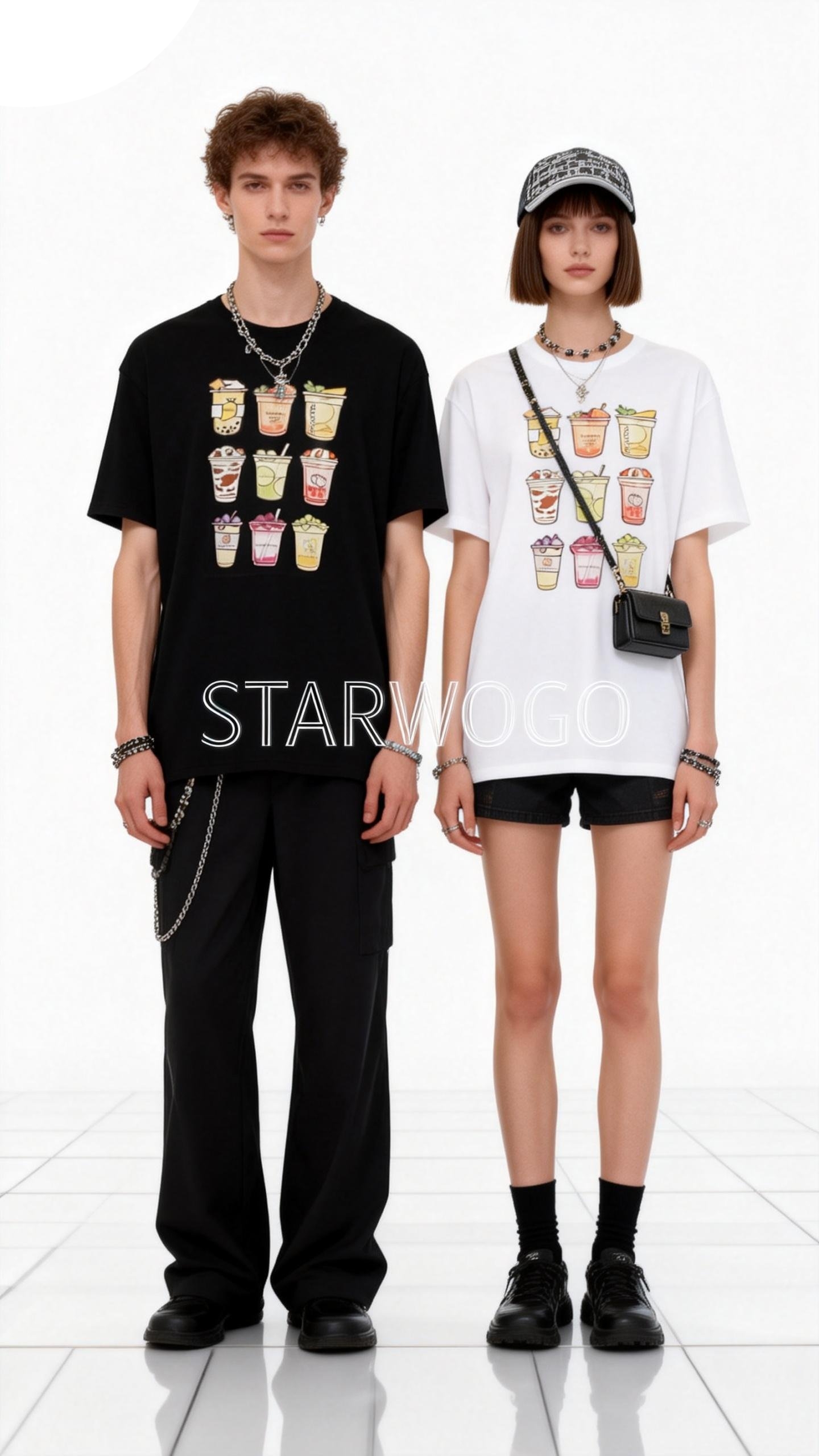 T0042~STARWOGO 180g Fabric - Fashionable Thin Cotton Design T-shirt