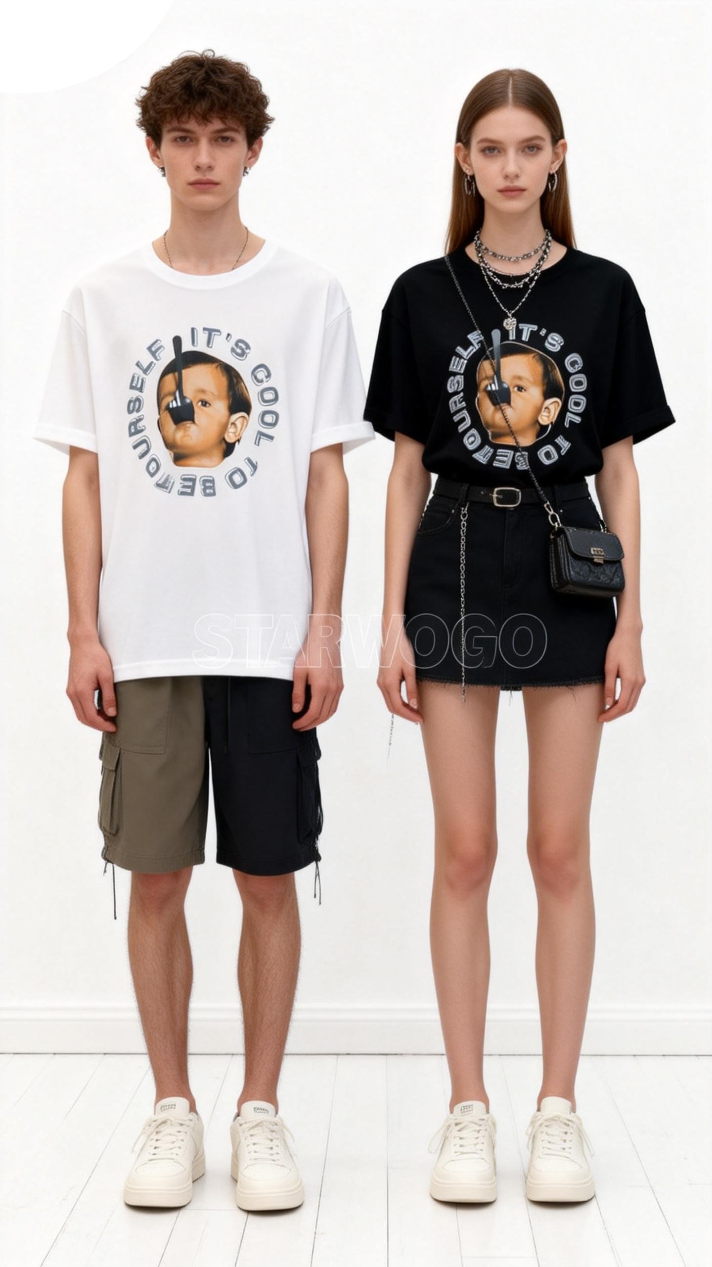 T0048~STARWOGO 180g Fabric - Fashionable Thin Cotton Design T-shirt