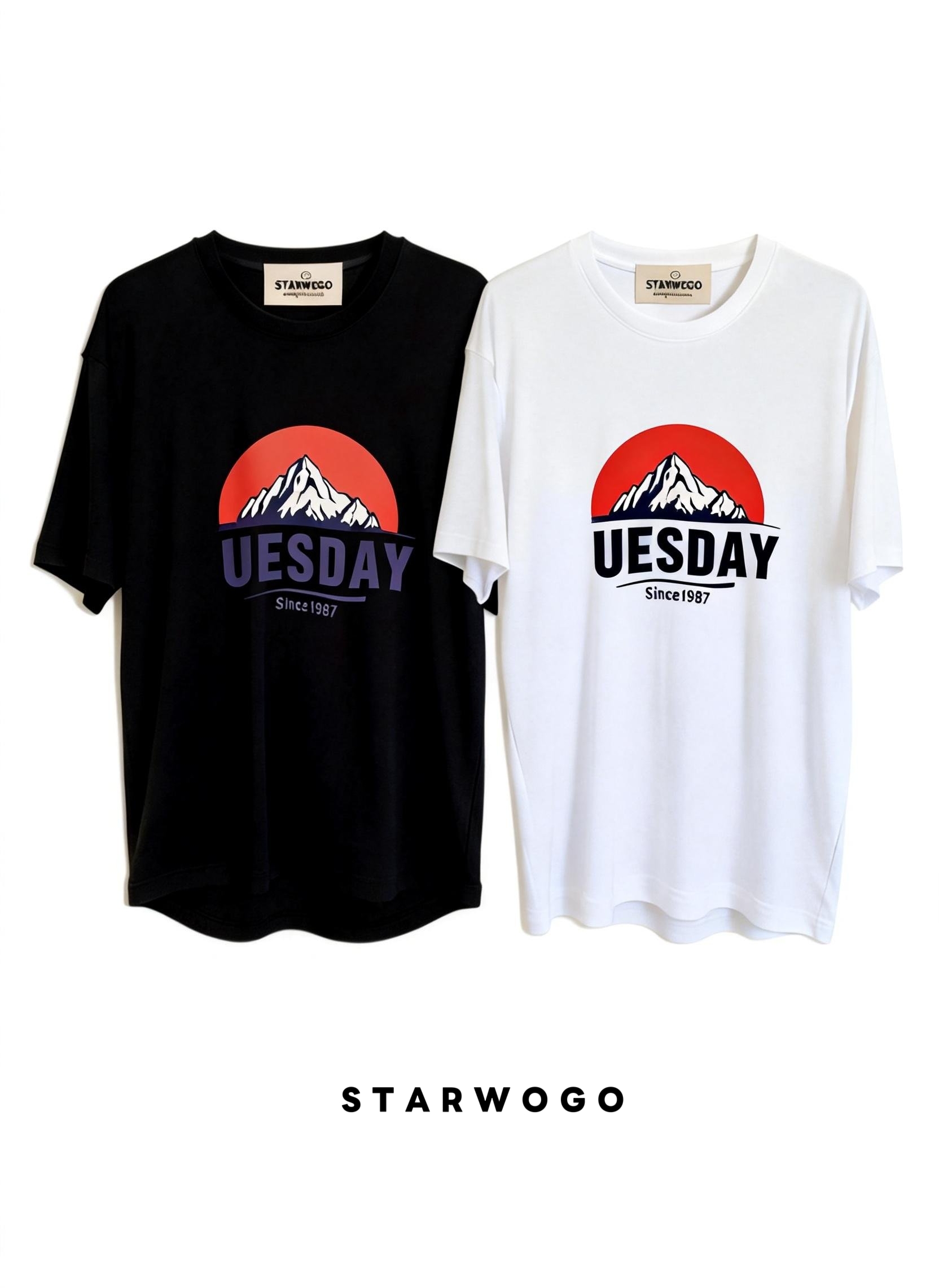 T0026~STARWOGO 180g Fabric - Fashionable Thin Cotton Design T-shirt