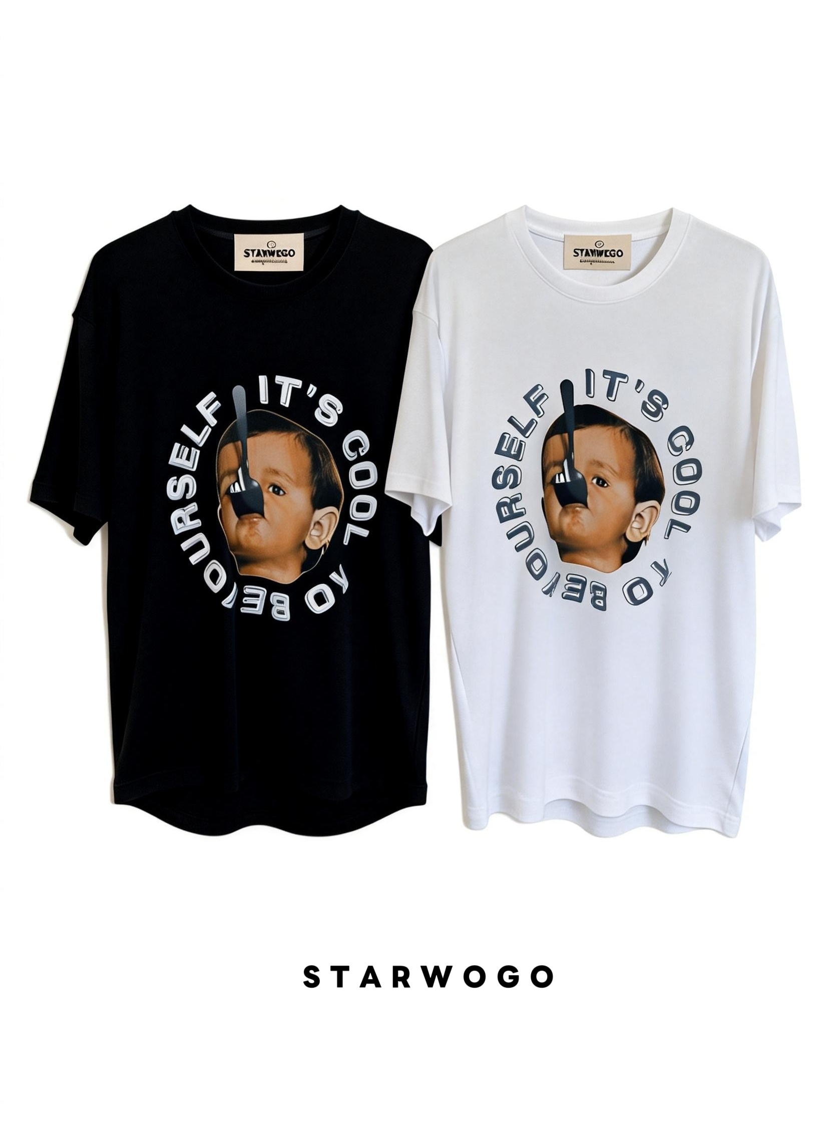 T0048~STARWOGO 180g Fabric - Fashionable Thin Cotton Design T-shirt