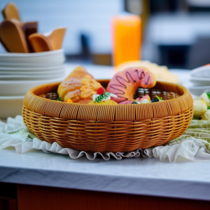 仿藤蒸包籃點心籃客廳茶几零食水果籃
