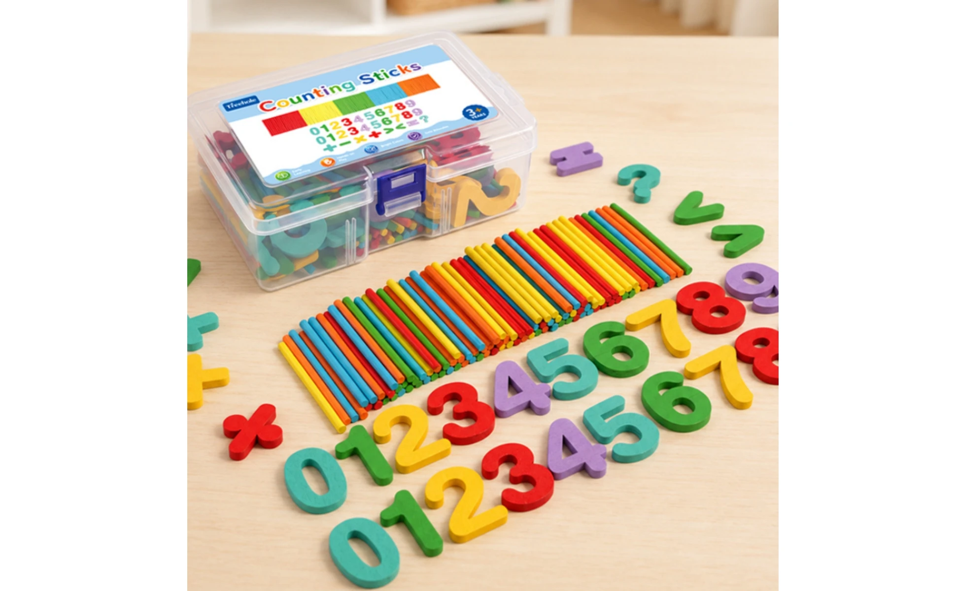Math Learning Toy Colorful Counting Sticks Set Counting Rod Set Latch Addition Subtraction for Children Math Learning Toy Colorful Counting Sticks Set Counting Rod Set Latch Addition Subtraction for Children