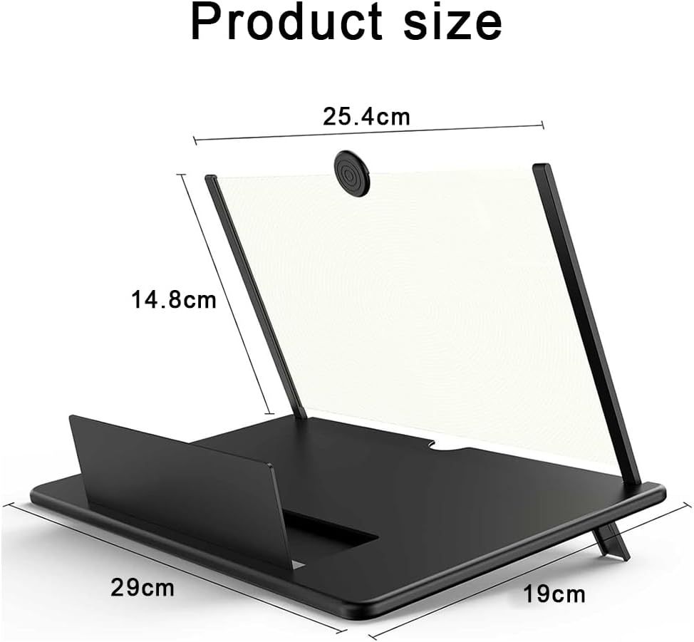 Smartphone Magnifier Stand, 14" 3D HD Cell Phone Magnifying Projector for Movies, Videos, and Gaming, Foldable Phone Stand With Screen Amplifier