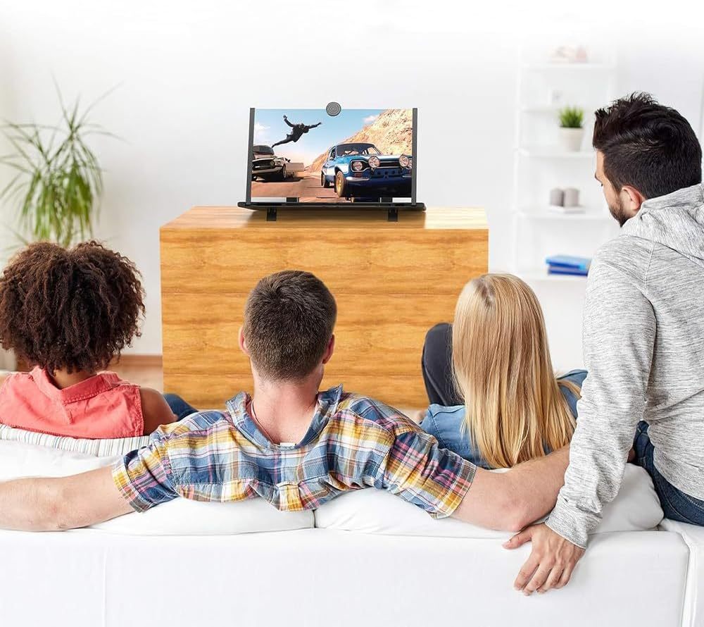 Smartphone Magnifier Stand, 14" 3D HD Cell Phone Magnifying Projector for Movies, Videos, and Gaming, Foldable Phone Stand With Screen Amplifier