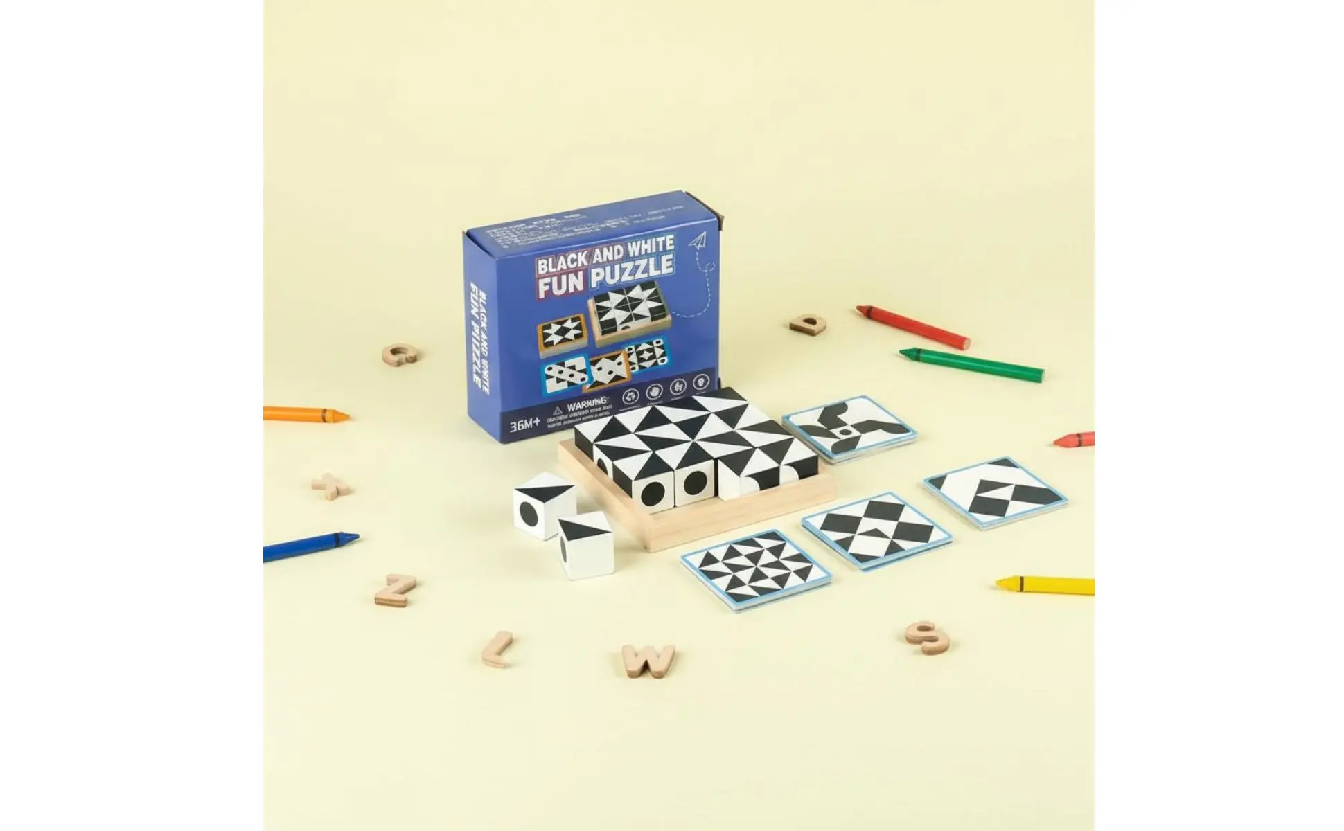 Wooden Pattern Blocks Set Geometric Shape Game Geometric Matching Game Sleek Edges Black and White Reasoning Cubes Wooden Pattern Blocks Set Geometric Shape Game Geometric Matching Game Sleek Edges Black and White Reasoning Cubes