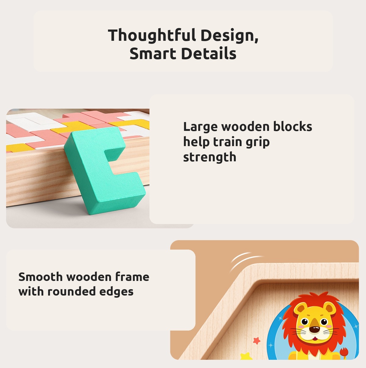 Wooden Tetris puzzle blocks educational toy image 8