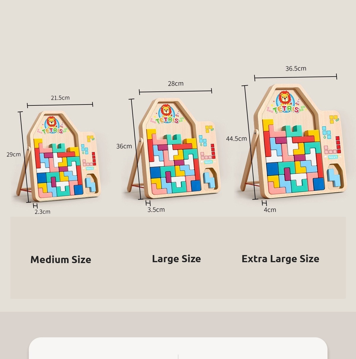 Wooden Tetris puzzle blocks educational toy image 11