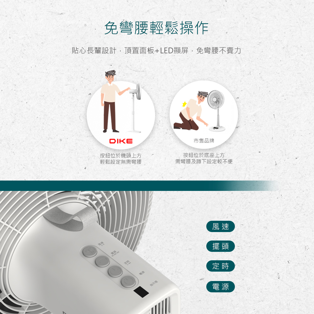 3色可選-14吋遙控擺頭DC智能變頻風扇(HLE100)