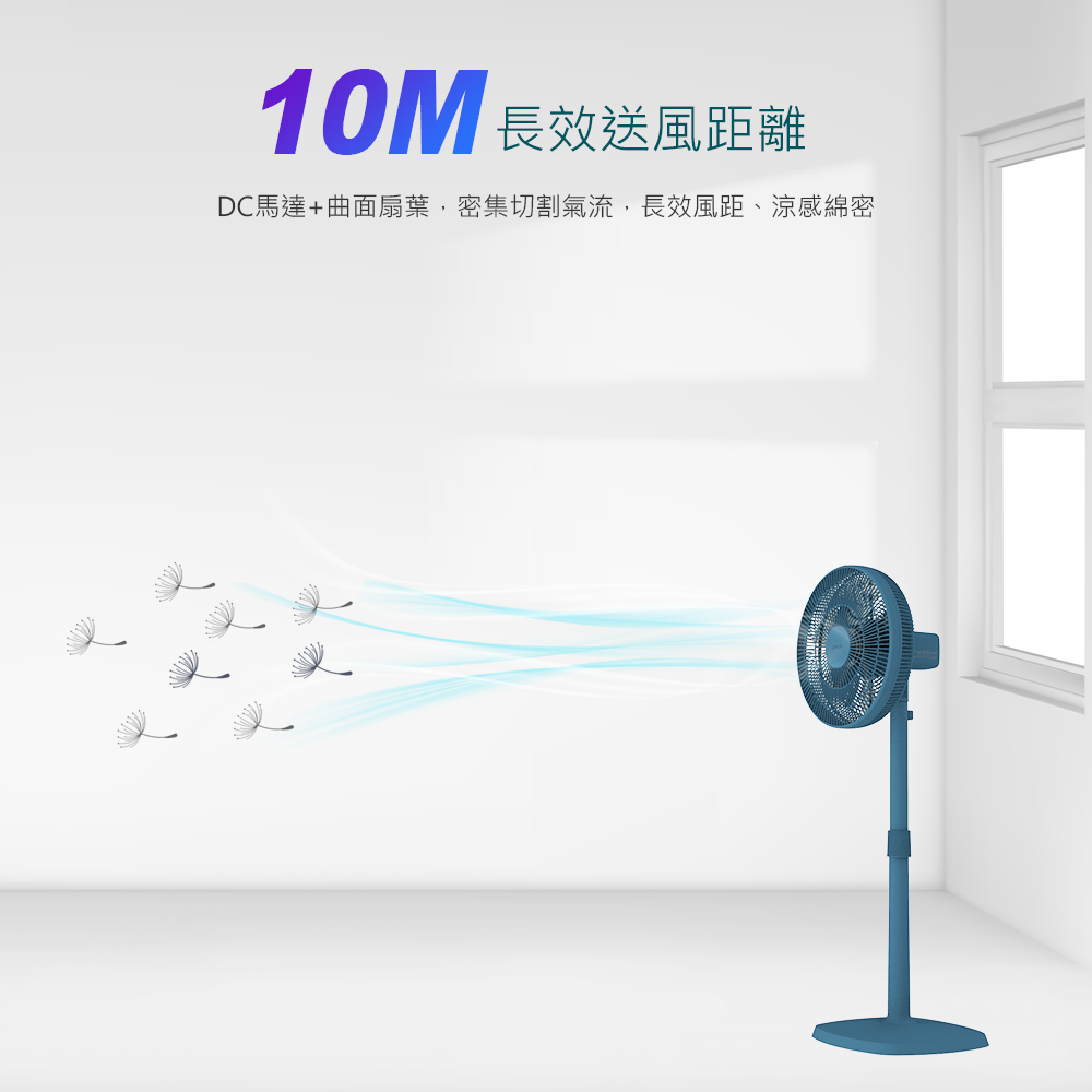 3色可選-14吋遙控擺頭DC智能變頻風扇(HLE100)