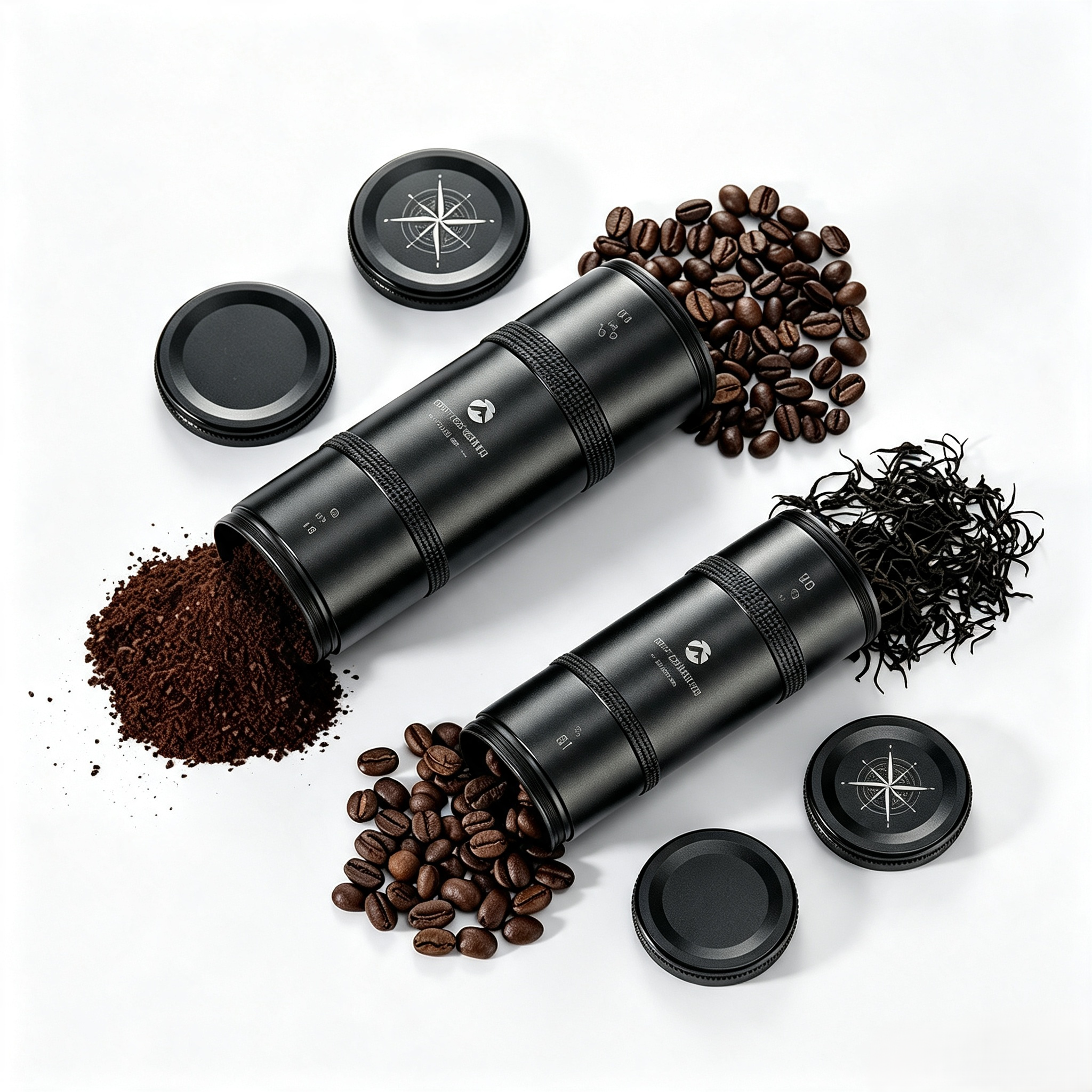 OutGearPro-CC-50 Black anodized aluminum alloy sealed coffee portioning and storage jar