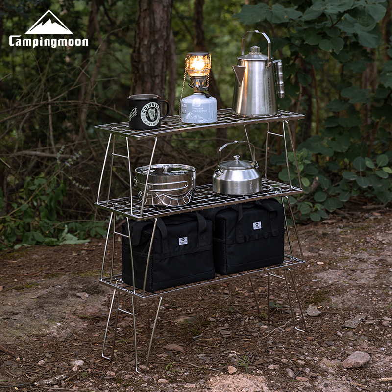 T-225A Camping Stainless Steel Narrow Lightweight Mesh Table