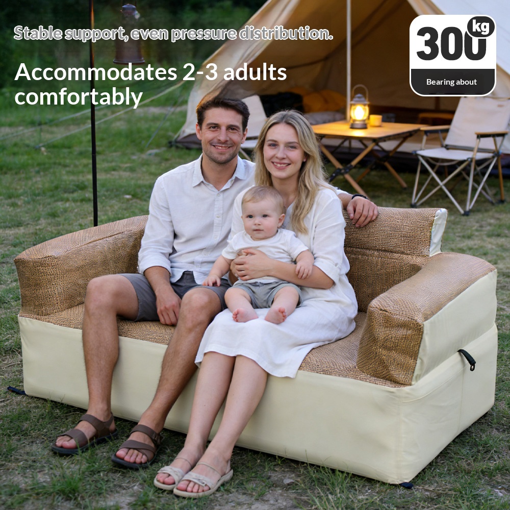 Portable inflatable double sofa cover for outdoor camping