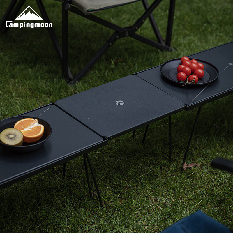 T-229-9BK Outdoor Camping Folding Table Half Top Plate