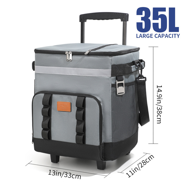 New outdoor camping large-capacity trolley refrigerated and insulated cooler