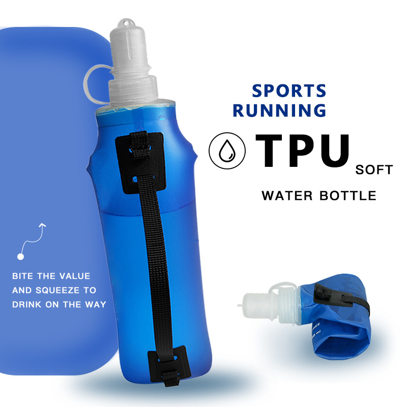 TPU soft outdoor sports portable folding water bottle