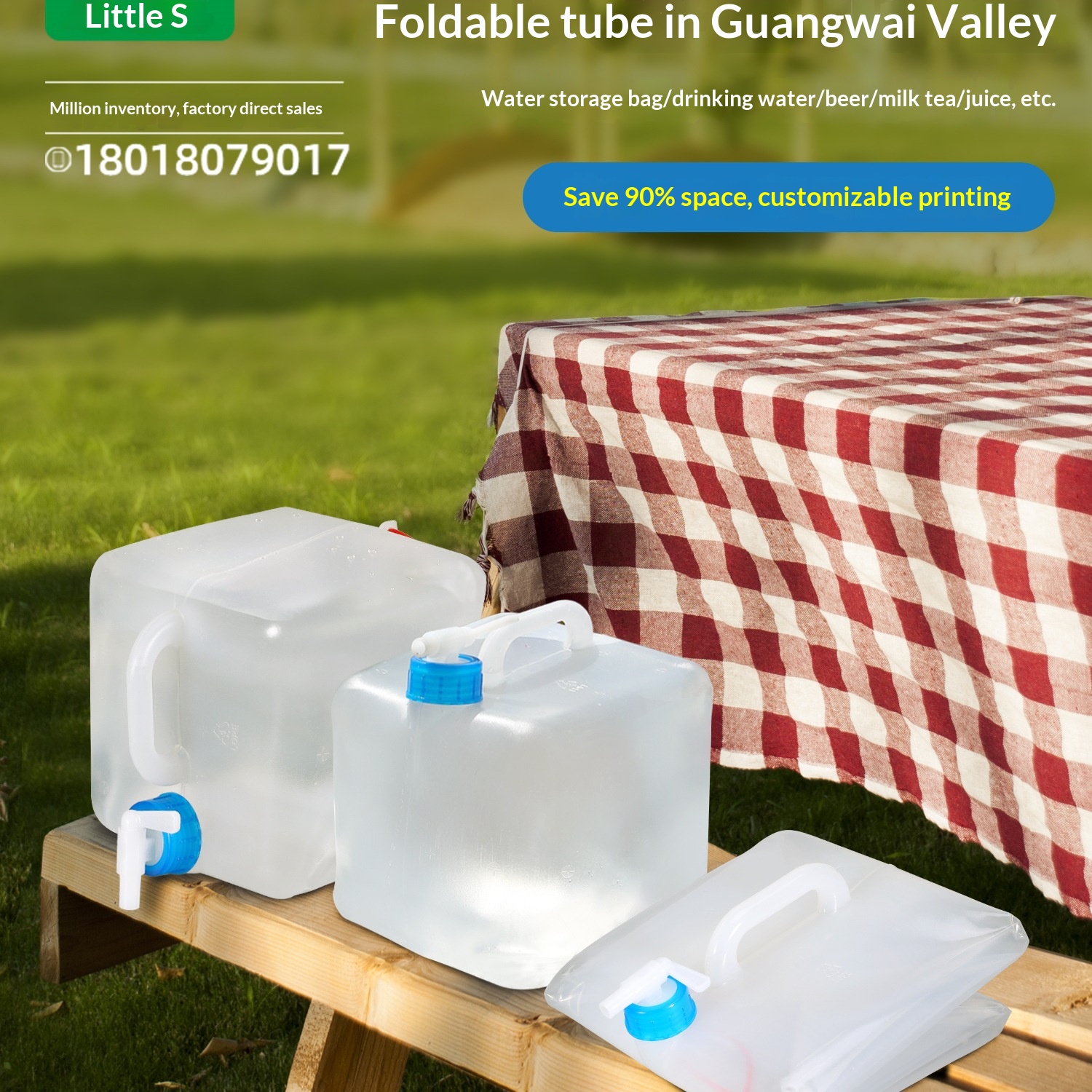 Thickened portable outdoor folding water bucket