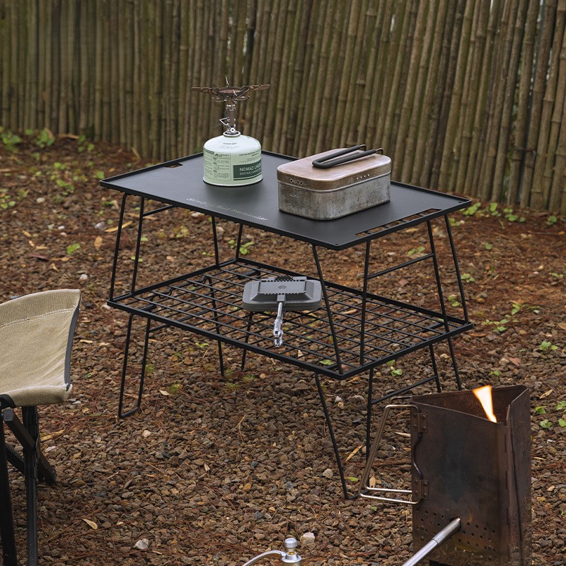 OutGearPro-T-235 Outdoor Picnic Wrought Iron Folding Storage Table