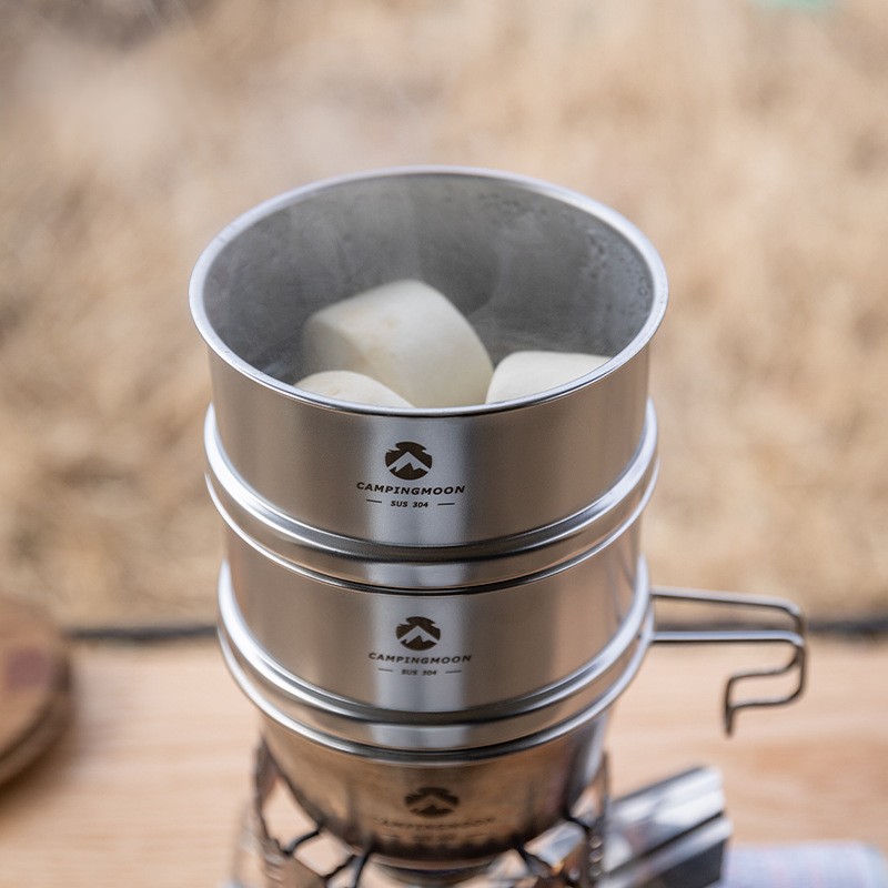 OutGearPro-S362 Stainless Steel Steamer Basket for Outdoor Camping & Picnic
