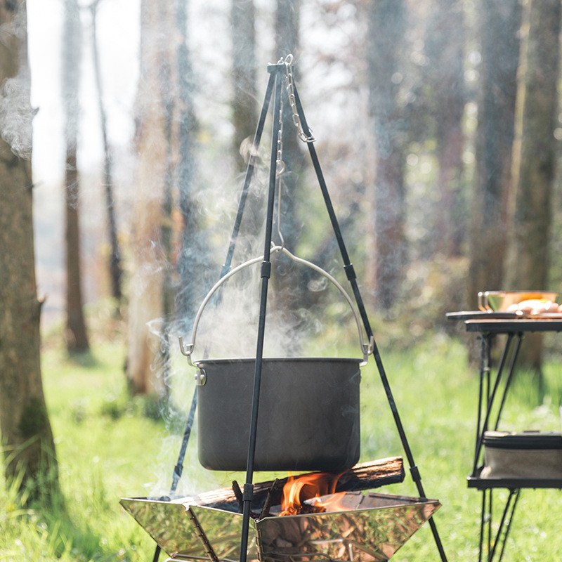 OutGearPro-Large Capacity Aluminum Alloy Camping Hanging Pot