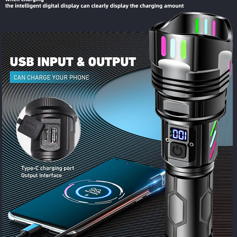 New outdoor laser gun ultra-bright long-range telescopic portable white laser charging tactical flashlight