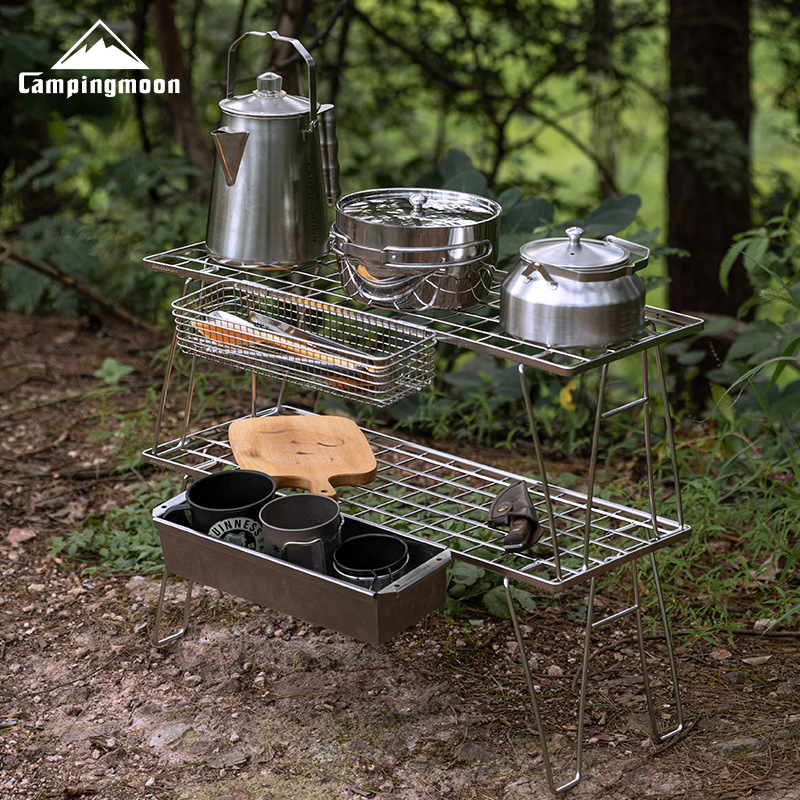 T-225A Camping Stainless Steel Narrow Lightweight Mesh Table