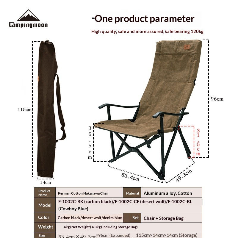 F-1002 Wear-resistant Cotton Canvas Folding Chair