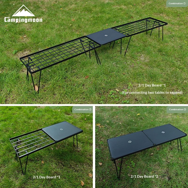 T-229-9BK Outdoor Camping Folding Table Half Top Plate