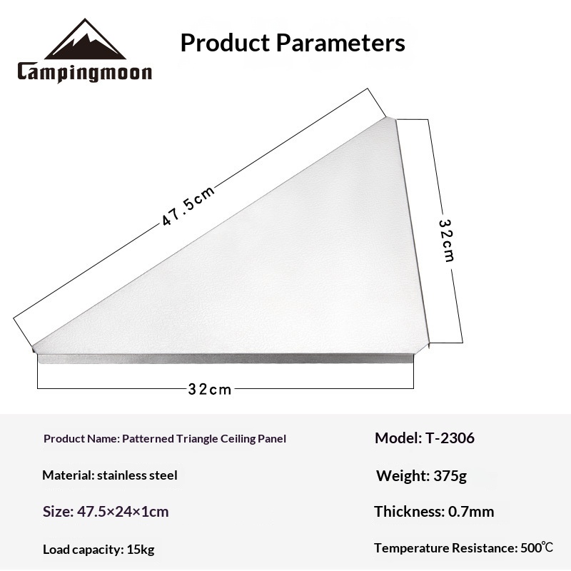 T-2306 Stainless Steel Patterned Triangular Top Plate