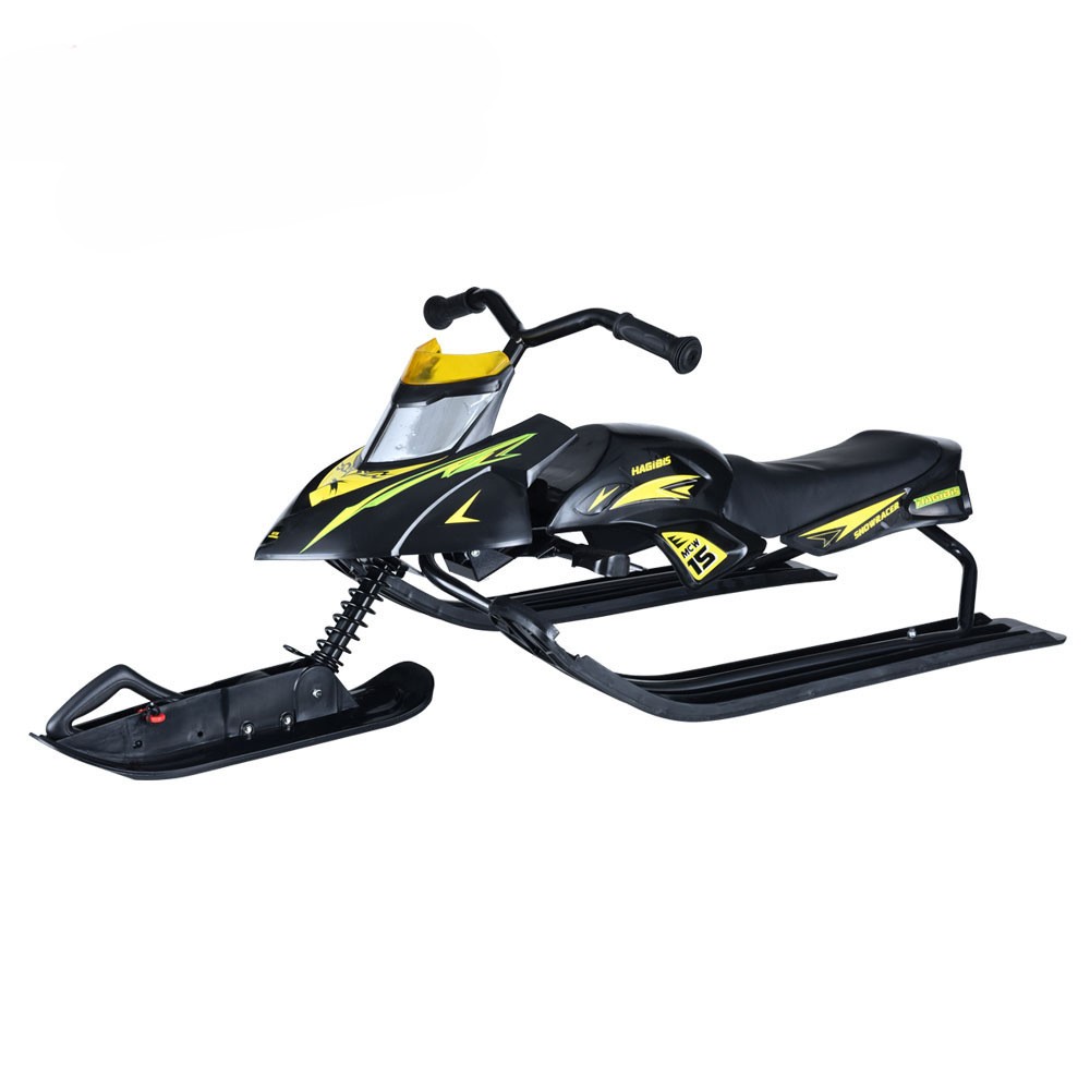 Children's snowmobile with brake and ski board
