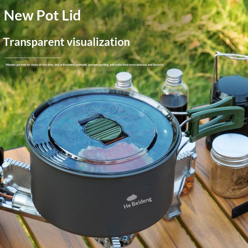 Portable camping cookware set for outdoor use
