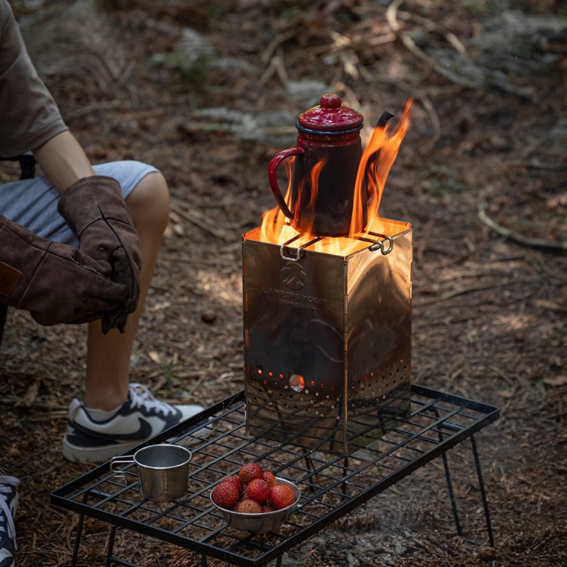 OutGearPro-MT-Stainless Steel Folding Firewood Stove