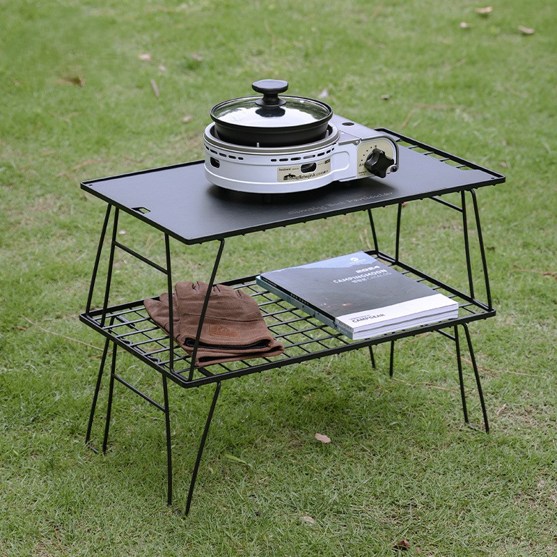 OutGearPro-T-235 Outdoor Picnic Wrought Iron Folding Storage Table