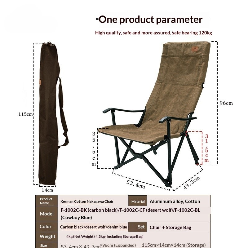 OutGearPro-F-1002 Wear-resistant Cotton Canvas Folding Chair