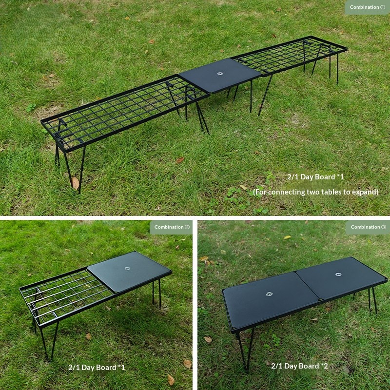 OutGearPro-T-229-9BK Outdoor Camping Folding Table Half Top Plate