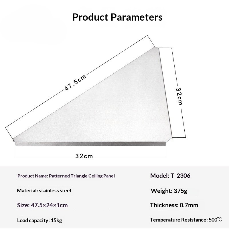 OutGearPro-T-2306 Stainless Steel Patterned Triangular Top Plate