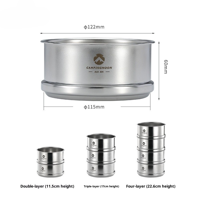 OutGearPro-S362 Stainless Steel Steamer Basket for Outdoor Camping & Picnic